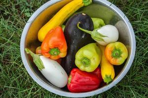 Fresh vegetables in a deep tray photo