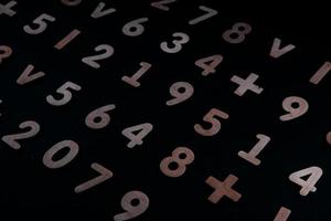 Background or texture of numbers. Finance data concept. Mathematic. Seamless pattern with numbers. Finance concept. photo