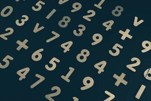 Background or texture of numbers. Finance data concept. Mathematic. Seamless pattern with numbers. Finance concept. photo
