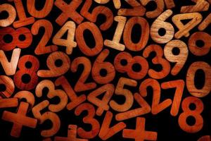 Background or texture of numbers. Finance data concept. Mathematic. Seamless pattern with numbers. Finance concept. photo