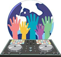 Music DJ controller icon on white background vector