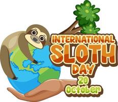 International sloth day banner concept vector