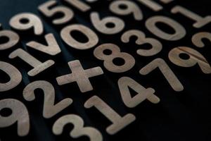 Background or texture of numbers. Finance data concept. Mathematic. Seamless pattern with numbers. Finance concept. photo