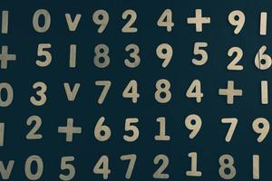 Background or texture of numbers. Finance data concept. Mathematic. Seamless pattern with numbers. Finance concept. photo