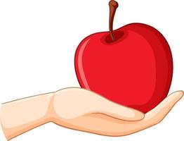 Red apple in hand isolated vector