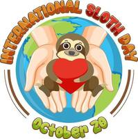 International sloth day banner concept vector