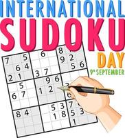 plantilla de póster del día internacional del sudoku vector