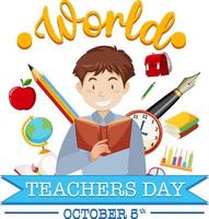 World Teachers Day Poster Design vector