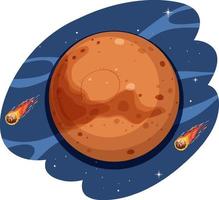 Mars planet in the space vector