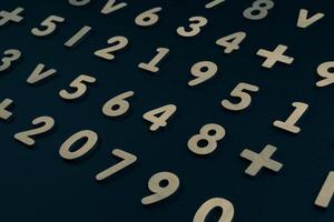 Background or texture of numbers. Finance data concept. Mathematic. Seamless pattern with numbers. Finance concept. photo