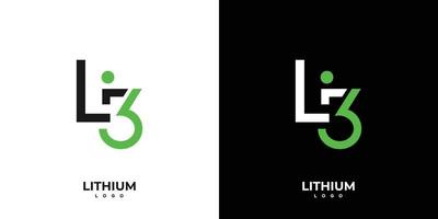 Modern and professional lithium logo design vector