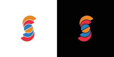 Unique and colorful initial letter S logo design vector