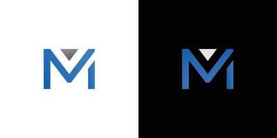 diseño moderno y sofisticado del logotipo de las iniciales m vector