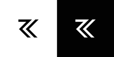 diseño moderno y sofisticado del logotipo de las iniciales rk de la letra vector