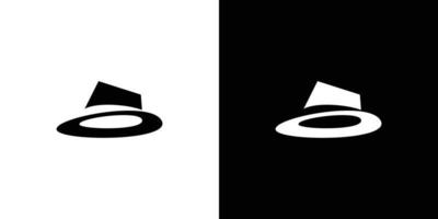 diseño de logotipo de ilustración de sombrero negro simple y elegante vector