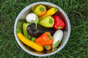 Fresh vegetables in a deep tray photo