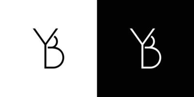 Modern and unique letter YB initials logo design vector