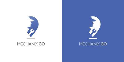 Modern and professional mechanic go logo design vector