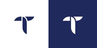 Modern and unique letter T initials logo design vector