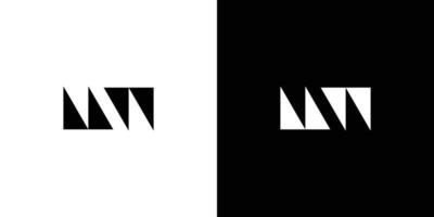 diseño de logotipo de iniciales mw de letra simple y moderna vector