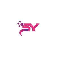 Bubble dots letter SY logo design free vector template.