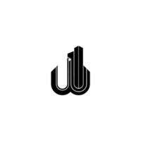 letter W and building logo design free vector template.