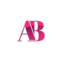 diseño del logotipo de la letra ab. ab logo icono vector de color rosa plantilla de vector libre.