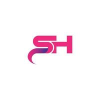 Letter SH, S H vector logo free template Free Vector