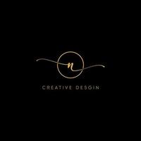 luxury letter N logo design. N logo free vector illustration.