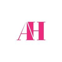 letter AH logo design. AH logo icon pink color vector free vector template.