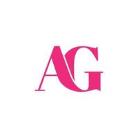 letter AG logo design. AG logo icon pink color vector free vector template.