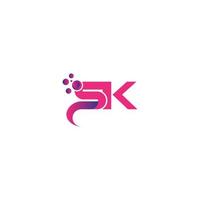 plantilla de vector libre de diseño de logotipo de letra sk de puntos de burbuja.