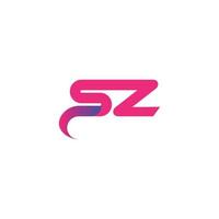 Letter SZ logo design. SZ logo pink color vector design free vector template.