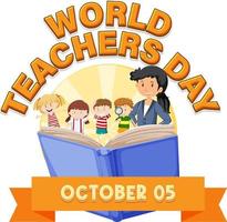 World Teacher's Day Logo Banner Design vector