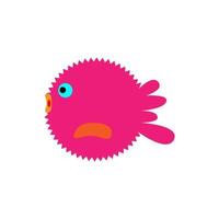 round spiked fish graphic design illustration vector