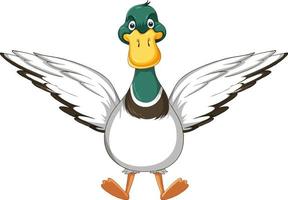 Happy wild duck cartoon character vector