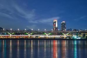 Night view of the Han River in Seoul photo