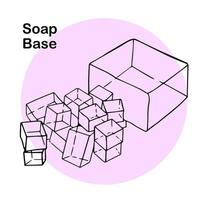 piece of soap base and sliced soap for making handmade soap. Home cosmetics. one element. vector