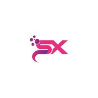 plantilla de vector libre de diseño de logotipo de letra sx de puntos de burbuja