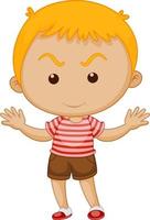 Cute boy cartoon character on white background vector