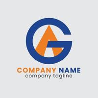 AG letter template design logo, suitable for tech and gaming start-up companies vector