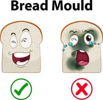 Inedible bread with mould vector