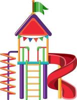 Outdoor playground slide for kids vector