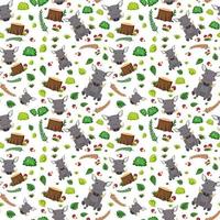 Cute boar seamless pattern vector