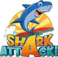 diseño de fuente para palabras ataque de tiburón vector