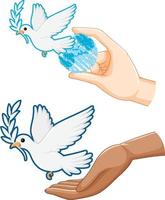 conjunto de símbolos de paz vector