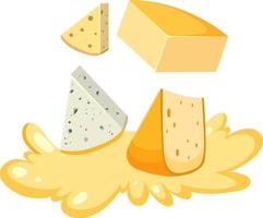 Four different cheeses vector