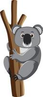 koala sube a un árbol al estilo de las caricaturas vector