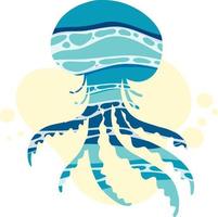 Jellyfish in cartoon style vector