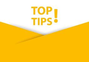 Top tips banner vector with copy space for business, marketing, flyers, banners, presentations, and posters. illustration